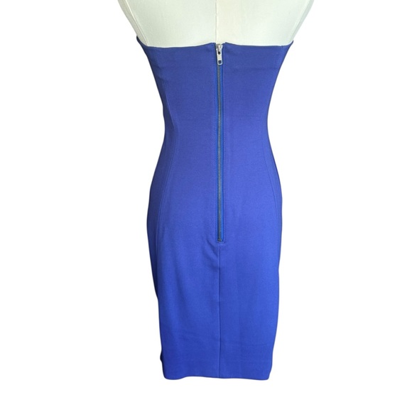 Catherine Malandrino Leather Strapless Mini Dress in Cobalt Blue Size: 4 - Picture 5 of 8